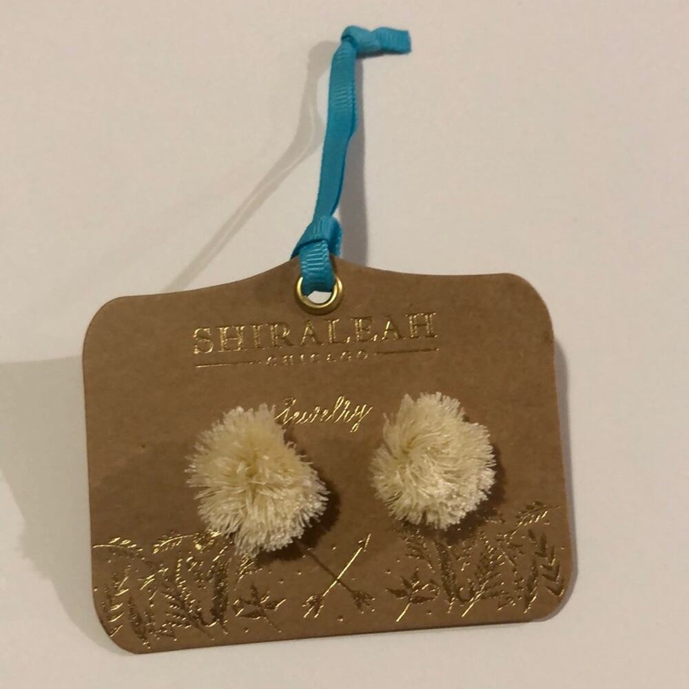 Shiraleah Chicago jewelry - Anthropologie - Damaris pom stud earrings ivory NEW